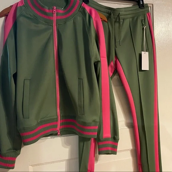 Olive green & Pink Track suit set - Picture 3 of 4